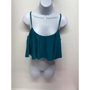 Cupshe women’s Size Large teal flowy swim top, bikini tops. NWT.